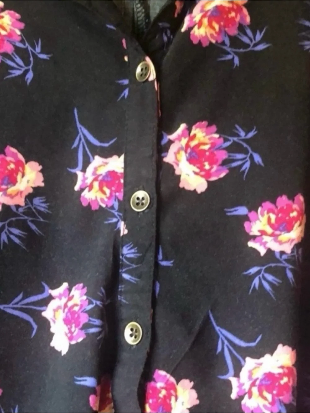 Old Navy Dress Girls Black Floral Long Sleeve Button Down Dress Toddler Girls 4T